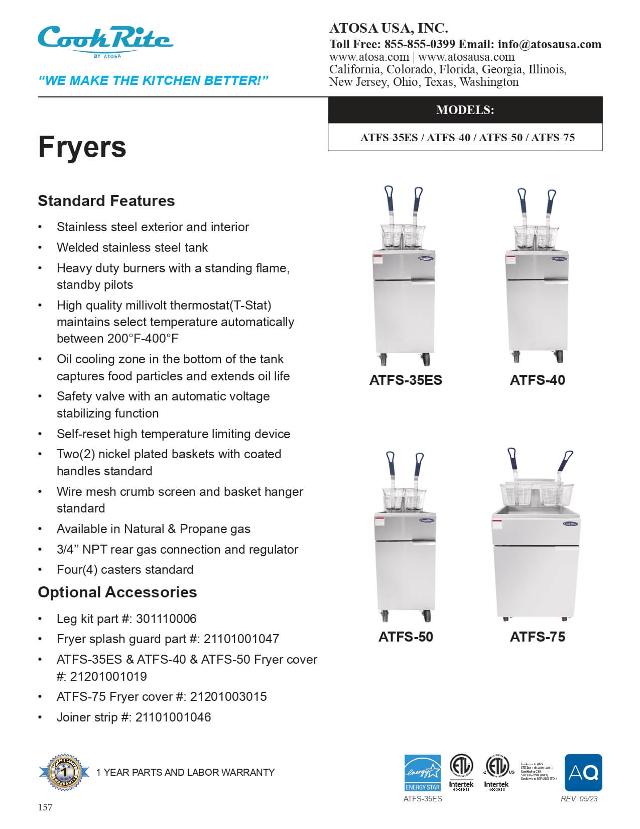 ATFS-50: Fryer, Gas