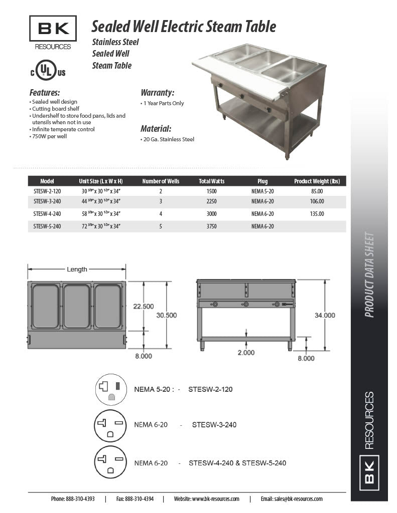 STESW-3-240: Steam Table