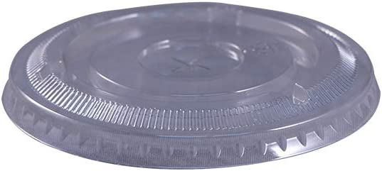 EPETFL12T: Disposable ContainerFlat Straw Slot Lid Fits 9oz/12oz 20 / 50 cs