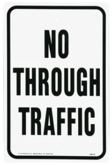 HW-6: Sign, "No Through Traffic"