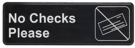 MCS Sign, "No Checks"