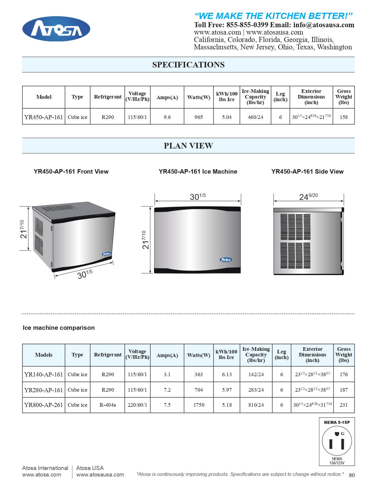 YR450-AP-161: Ice Maker, Cube-Style