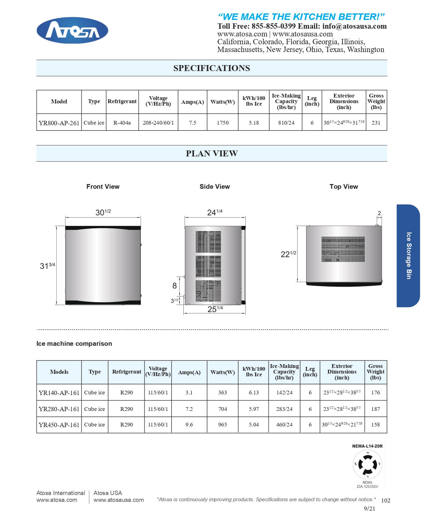 YR800-AP-261: Ice Maker, Cube-Style