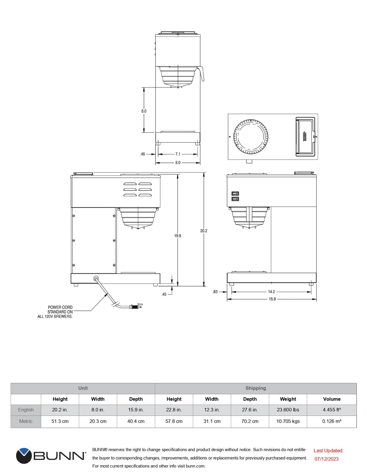 33200.0015: Coffee Brewer