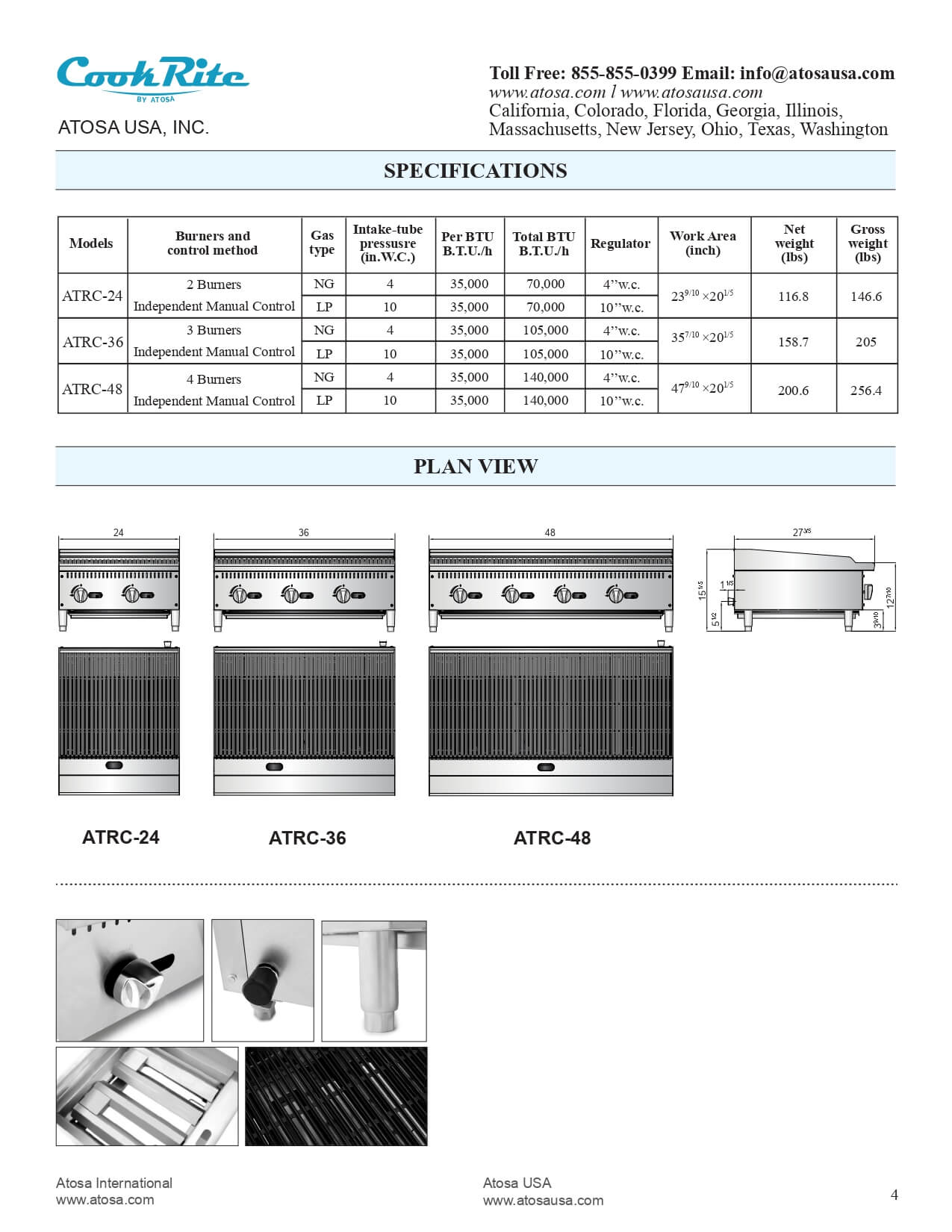 ATRC-36: Charbroiler, Gas, Countertop