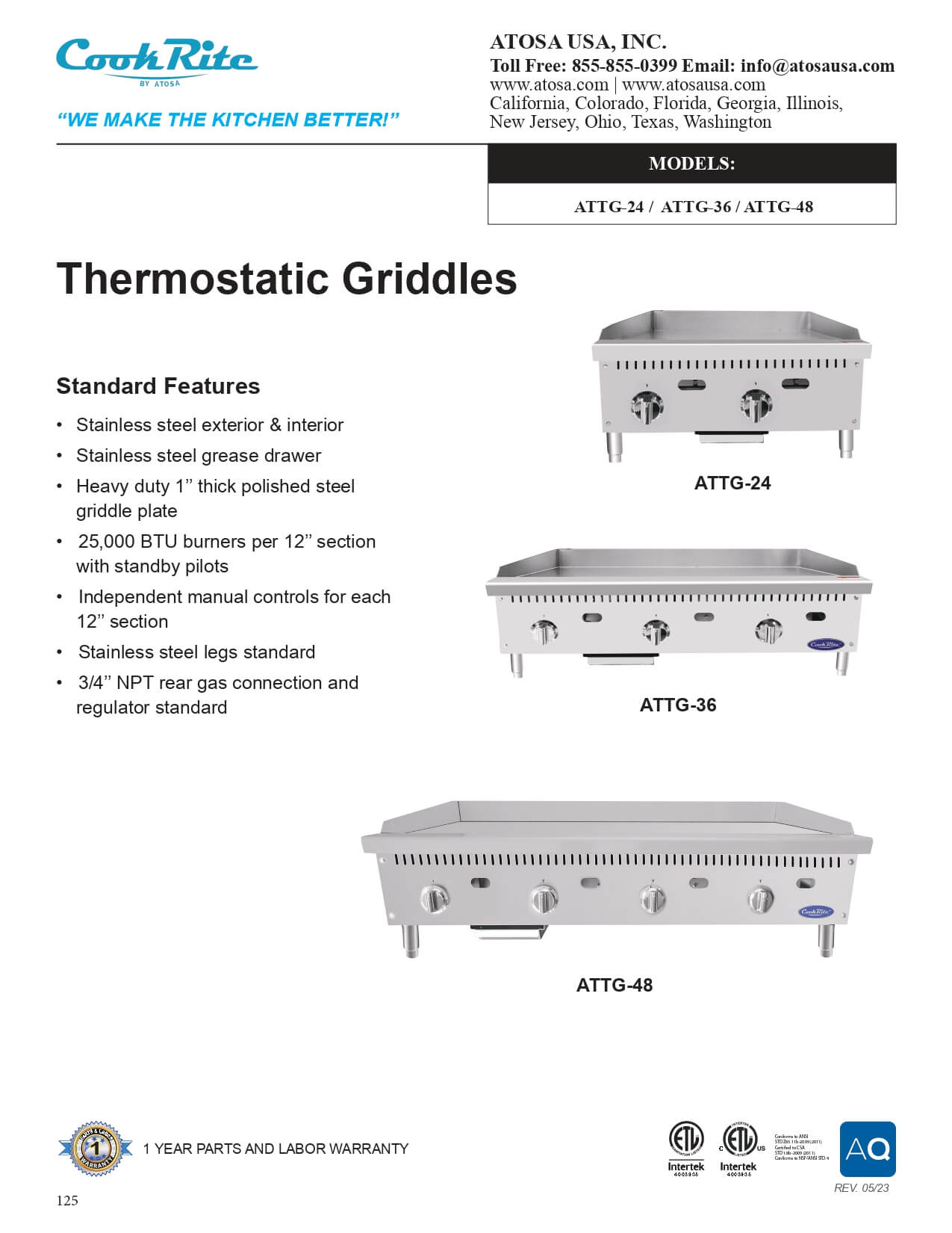 ATTG-24: Griddle, Gas, Countertop
