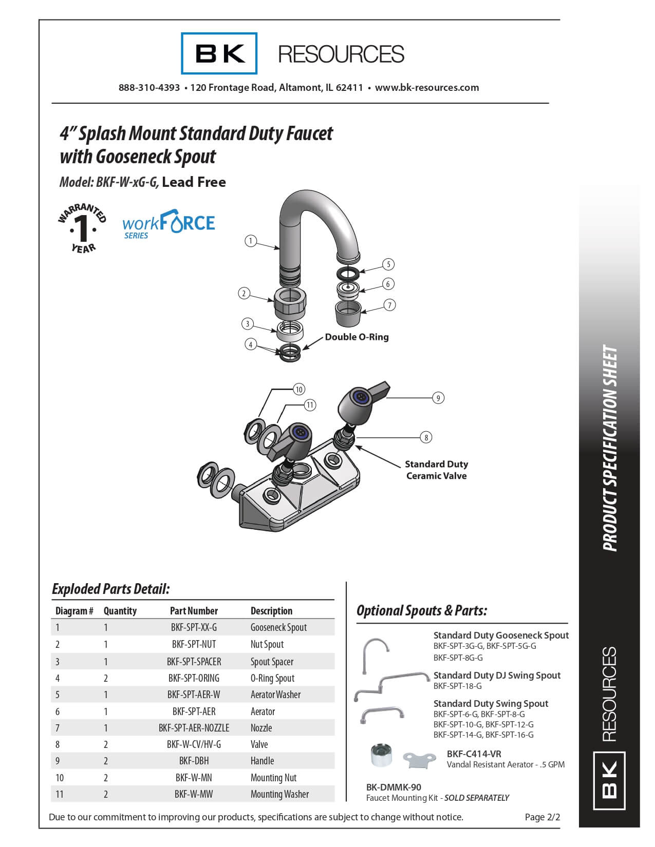 BKF-W-3G-G: Faucet