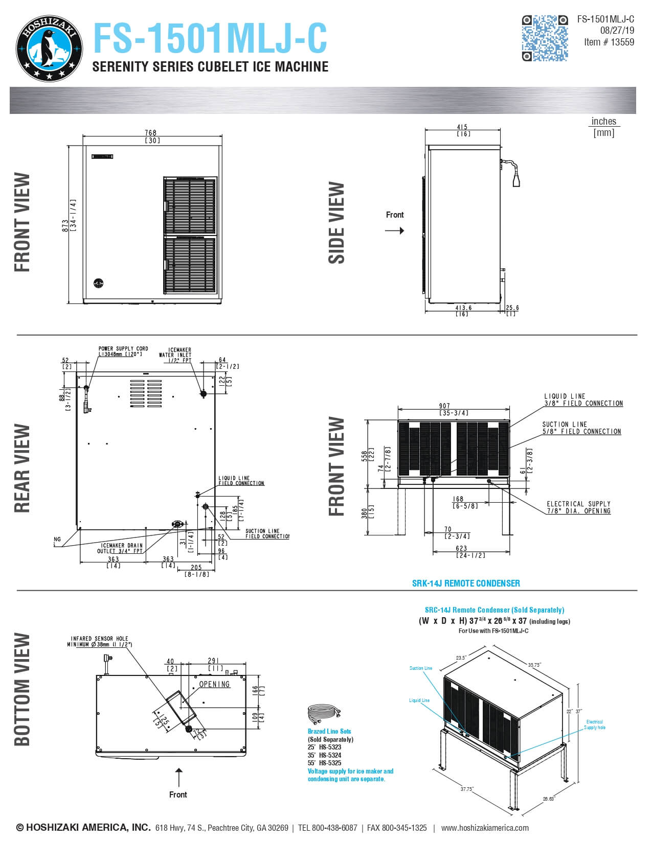 FS-1501MLJ-C: Ice Maker, Nugget-Style