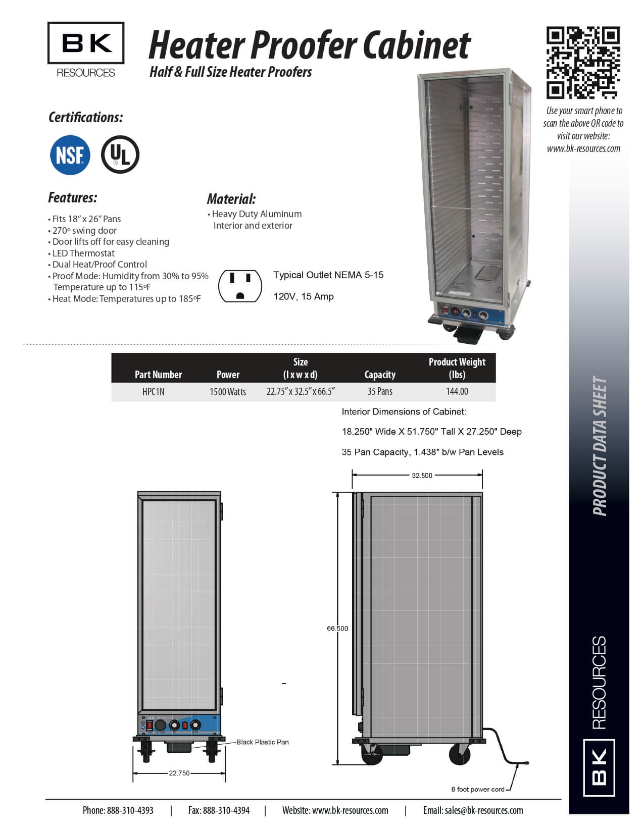 HPC1N: Proofer Cabinet, Mobile