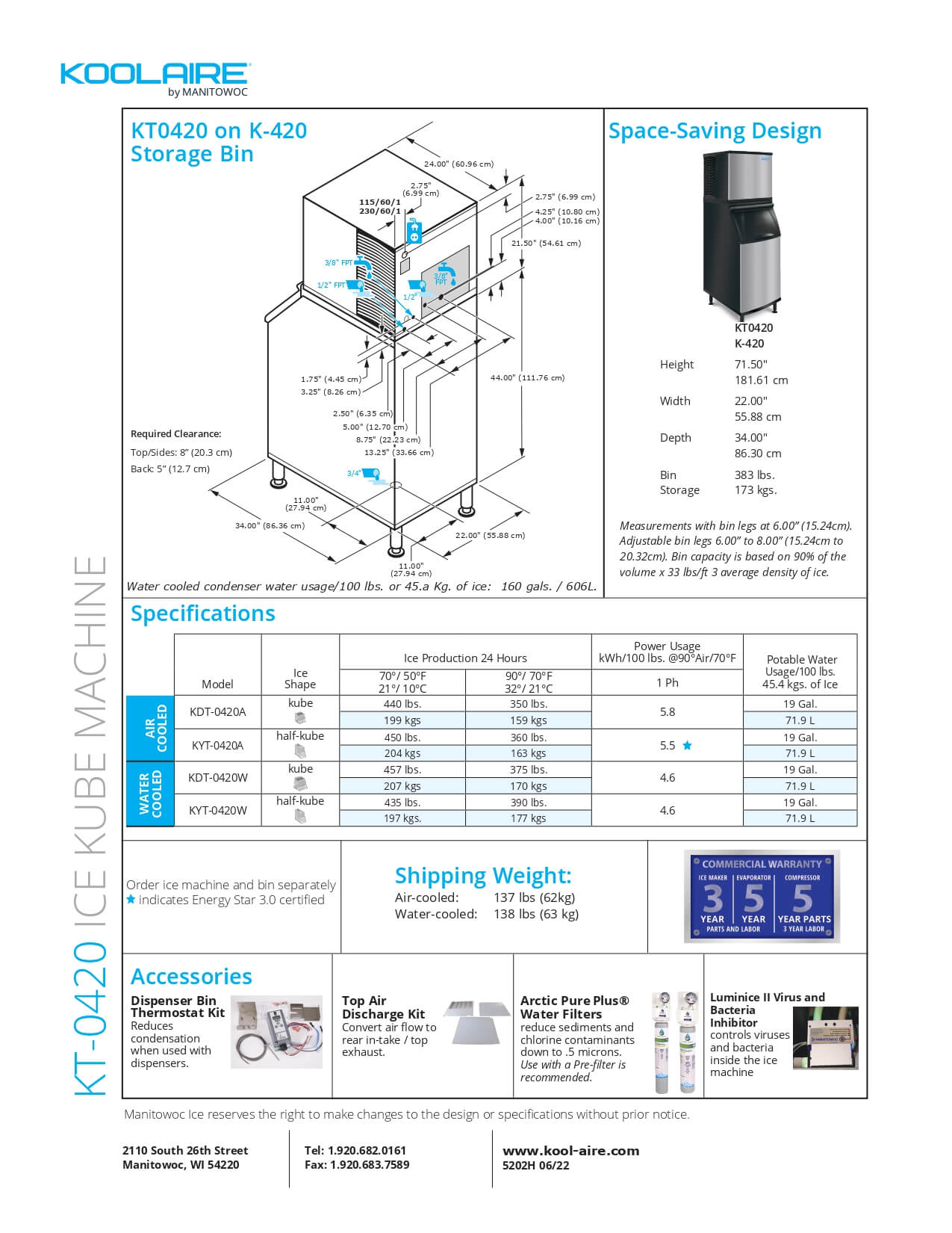 KYT0420A: Ice Maker, Cube-Style