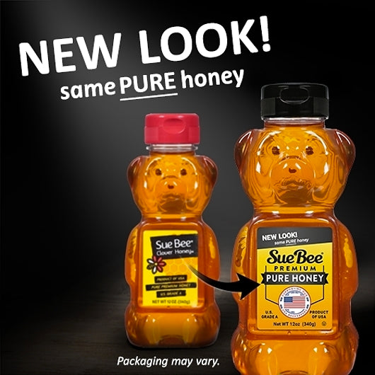 25 Sue Bee Cylinder Honey Bottle, 12 Ounce,