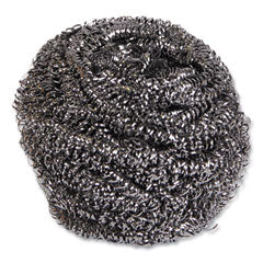 Bwk50 stainless Steel Scrubber, Large Size, 2.5 x 2.75, Steel Gray, 12/Carton