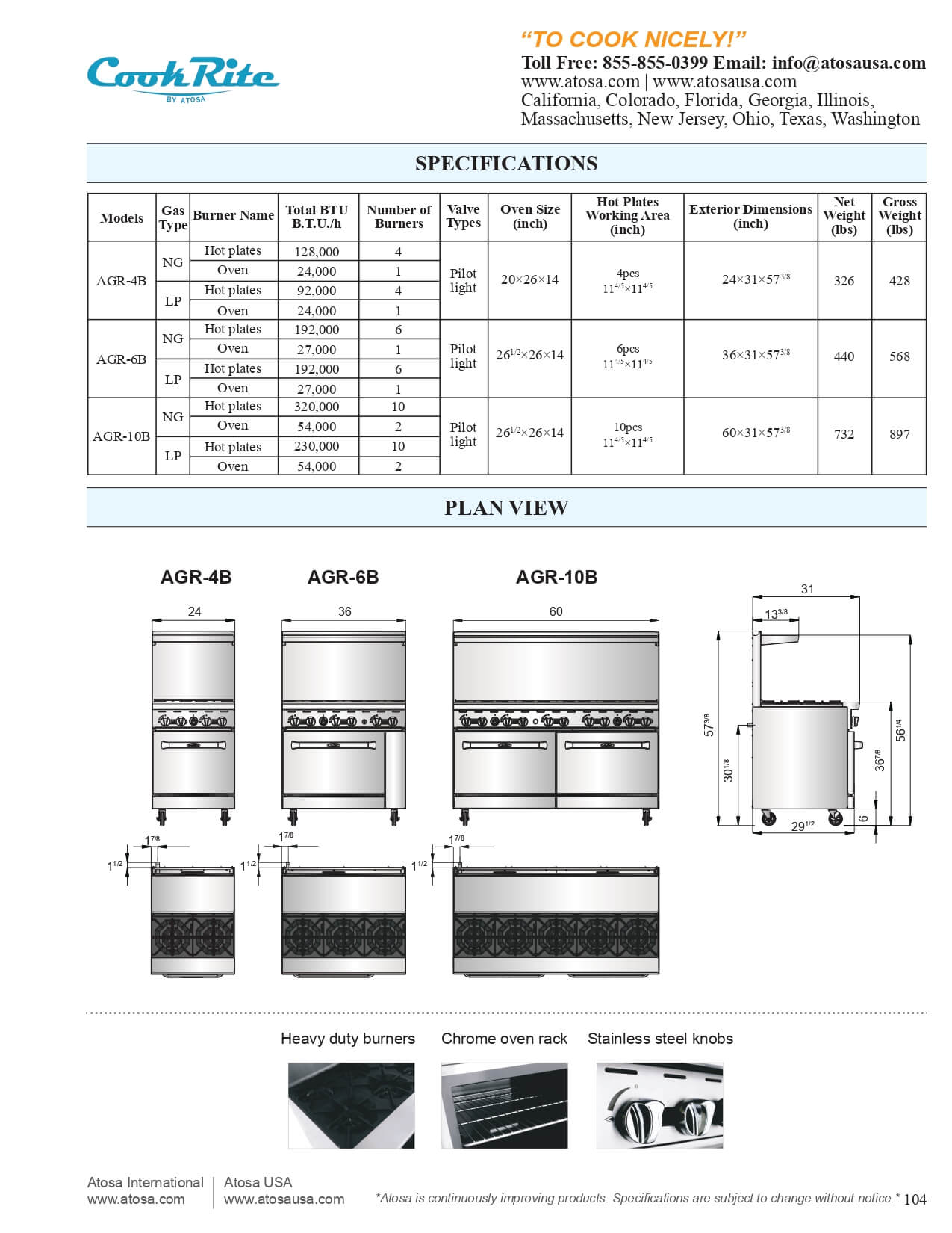 AGR-10B: Range, 60", Gas