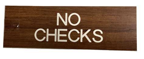 MCS Sign, "No Checks"