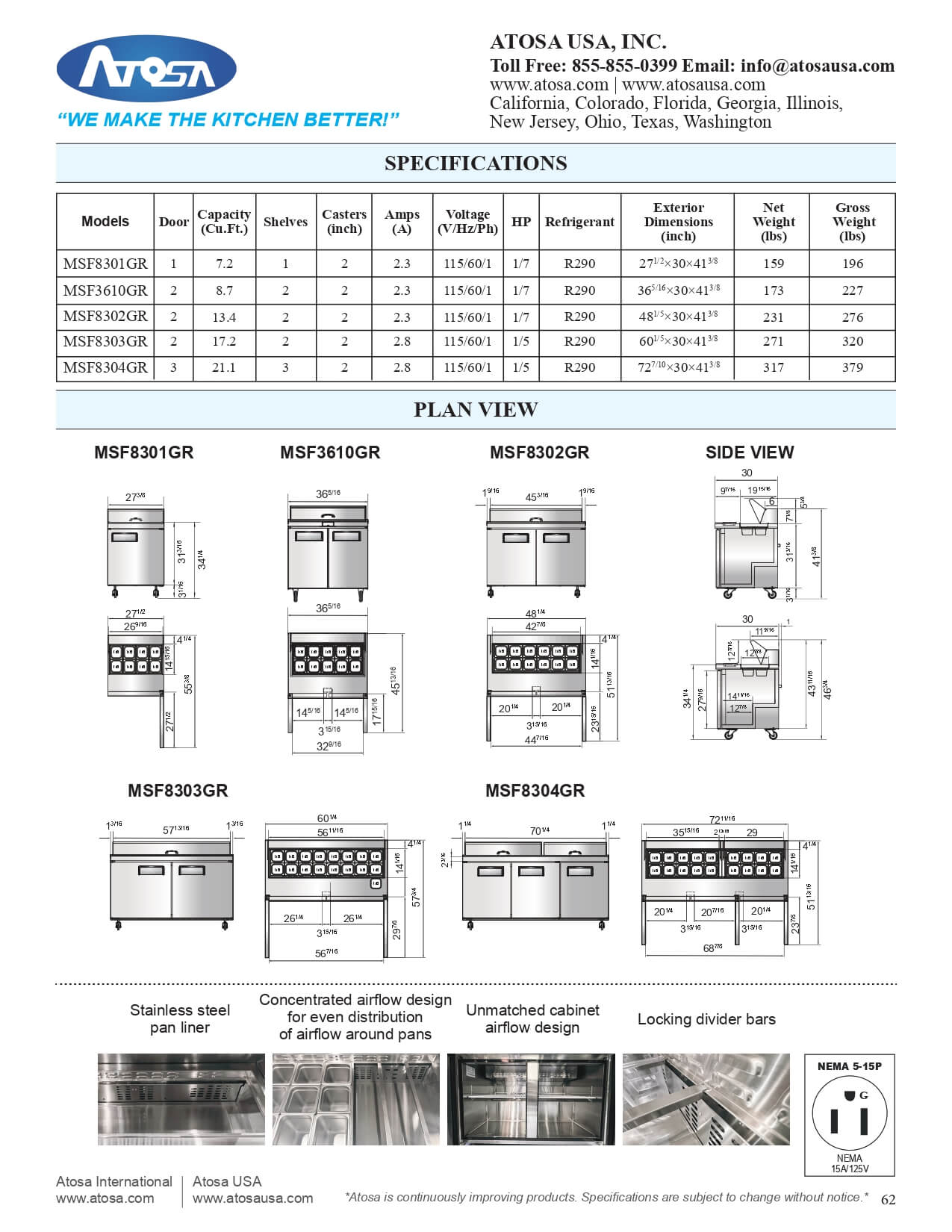 MSF8304GR: Sandwich/Salad Prep Table