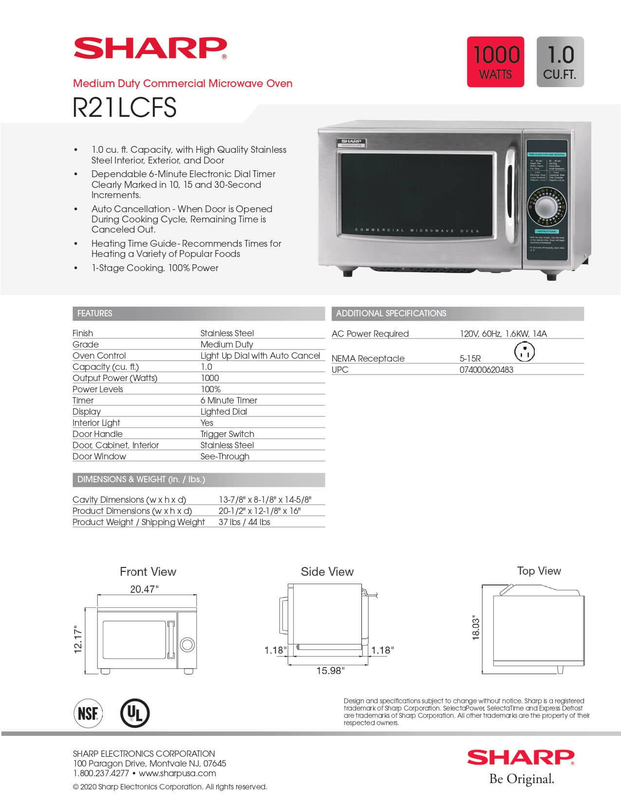 R-21LCFS: Microwave Oven