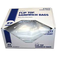 FTS77 7 Inch X 7 Inch Light Duty Flip Top Sandwich Bag, 2000 Each