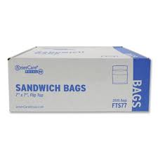 FTS77 7 Inch X 7 Inch Light Duty Flip Top Sandwich Bag, 2000 Each